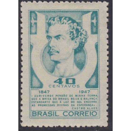 Brasil Brazil 452 1947 Poeta Castro Alves MNH Brasil Brazil 452 1947 Poeta Castro Alves MNH