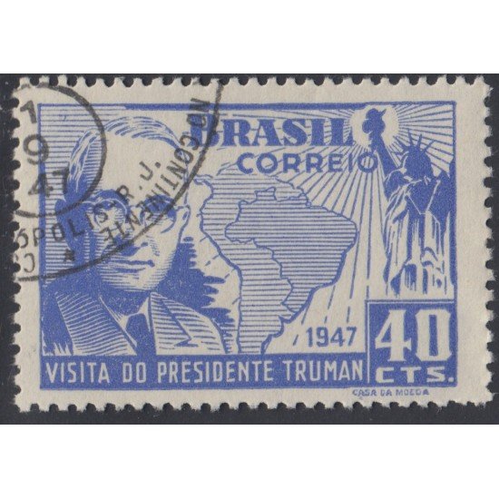 Brasil Brazil 456 1947 Visita del Presidente Truman Usado