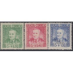 Brasil Brazil 458/60 1947 Efigie del Presidente Dutra MNH