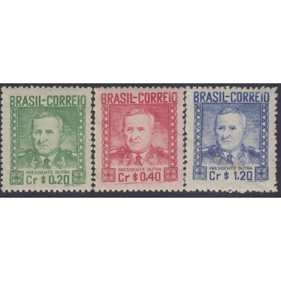 Brasil Brazil 458/60 1947 Efigie del Presidente Dutra MNH Brasil Brazil 458/60 1947 Efigie del Presidente Dutra MNH