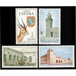 Sahara 288/91 1971 Pro infancia Escudo-Arquitectura Fauna MNH Sahara 288/91 1971 Pro infancia Escudo-Arquitectura Fauna MNH