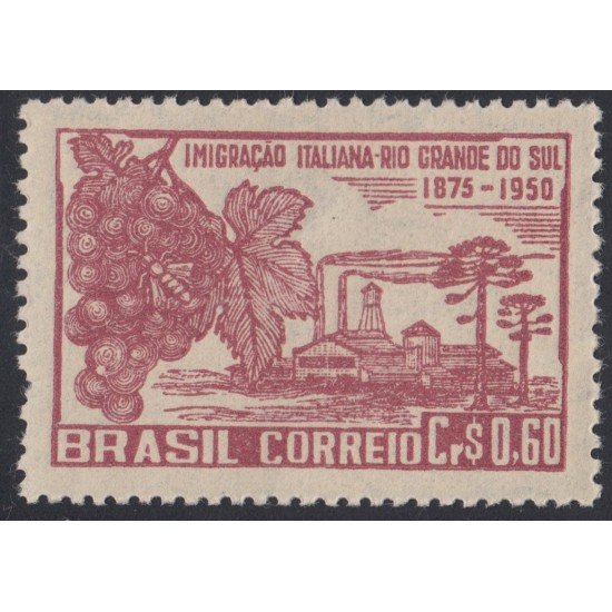 Brasil Brazil 481 1950 Inmigración italiana al Estado de Río Grande MNH Brasil Brazil 481 1950 Inmigración italiana al Estado de Río Grande MNH