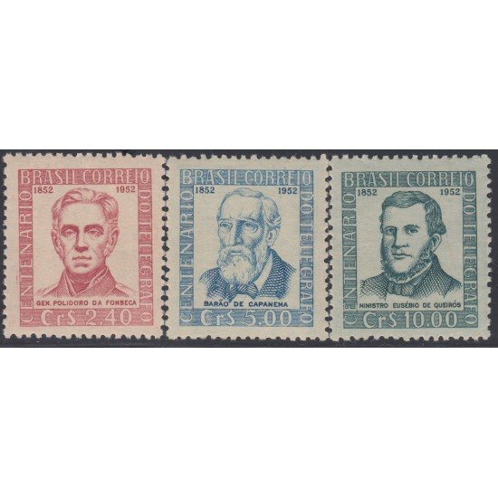 Brasil Brazil 506/08 1952 Centenario del Telégrafo MNH Brasil Brazil 506/08 1952 Centenario del Telégrafo MNH