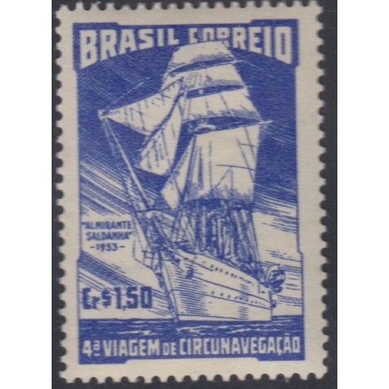 Brasil Brazil 530 1953 4ta vuelta al mundo en el velero Almirante Saldanha MNH Brasil Brazil 530 1953 4ta vuelta al mundo en el velero Almirante Saldanha MNH
