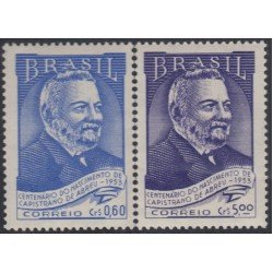 Brasil Brazil 550/51 1953 Escritor Joao de Abreu MNH Brasil Brazil 550/51 1953 Escritor Joao de Abreu MNH