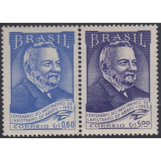 Brasil Brazil 550/51 1953 Escritor Joao de Abreu MNH Brasil Brazil 550/51 1953 Escritor Joao de Abreu MNH