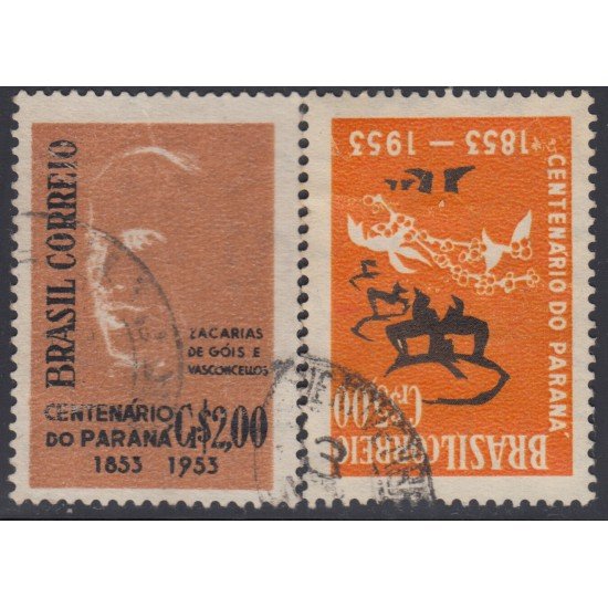 Brasil Brazil 557/58 1953 Centenario del Estado de Parana Usado Brasil Brazil 557/58 1953 Centenario del Estado de Parana Usado