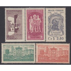 Brasil Brazil 560/64 1954 4º Centenario de la Fundación de Sao Paulo MNH Brasil Brazil 560/64 1954 4º Centenario de la Fundación de Sao Paulo MNH