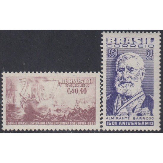 Brasil Brazil 590/91 1954 Almirante Francisco Manoel Barroso da Silva MNH Brasil Brazil 590/91 1954 Almirante Francisco Manoel Barroso da Silva MNH