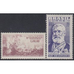 Brasil Brazil 590/91 1954 Almirante Francisco Manoel Barroso da Silva MH Brasil Brazil 590/91 1954 Almirante Francisco Manoel Barroso da Silva MH