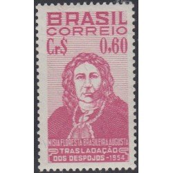 Brasil Brazil 593 1954 Escritor Nisia Floresta Brasileira Augusta MNH Brasil Brazil 593 1954 Escritor Nisia Floresta Brasileira Augusta MNH