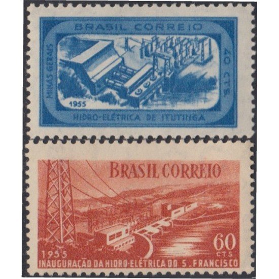Brasil Brazil 598/99 1955 Inauguración de Hidroeléctricas MH Brasil Brazil 598/99 1955 Inauguración de Hidroeléctricas MH