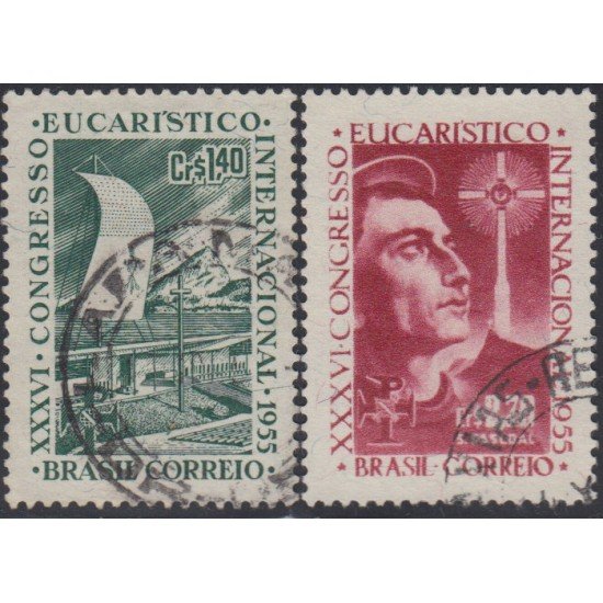 Brasil Brazil 607/08 1955 XXXVI Congreso Eucarístico Internacional Usado Brasil Brazil 607/08 1955 XXXVI Congreso Eucarístico Internacional Usado