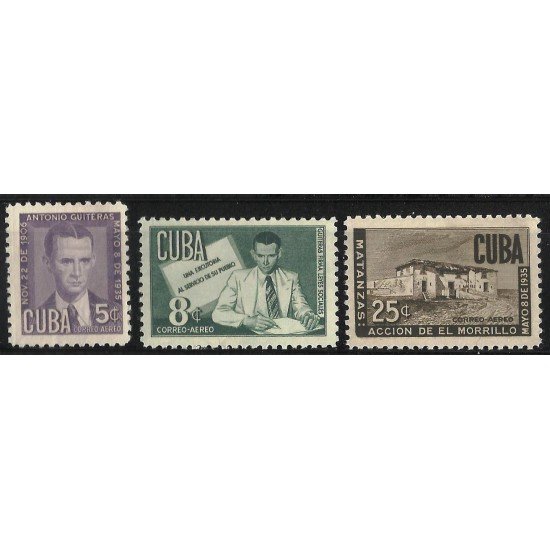 MI1/VAR2 Cuba A- 46/48 1951 Antonio Guiteras MNH MI1/VAR2 Cuba A- 46/48 1951 Antonio Guiteras MNH