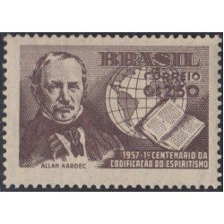 Brasil Brazil 628 1957 Codificación de espiritismo Allan Kardec MNH Brasil Brazil 628 1957 Codificación de espiritismo Allan Kardec MNH