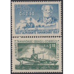 Brasil Brazil 637/37A 1957 150 Años del natalicio del Almirante Tamandare MNH Brasil Brazil 637/37A 1957 150 Años del natalicio del Almirante Tamandare MNH