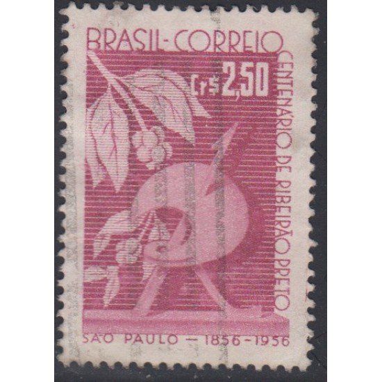 Brasil Brazil 638 1957 100 Años de la Villa de Ribeirao Preto Usado Brasil Brazil 638 1957 100 Años de la Villa de Ribeirao Preto Usado