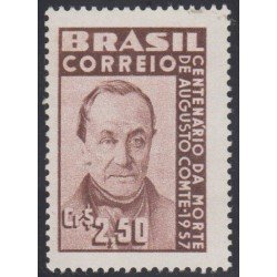 Brasil Brazil 639 1957 Filósofo francés Auguste Comte MNH Brasil Brazil 639 1957 Filósofo francés Auguste Comte MNH