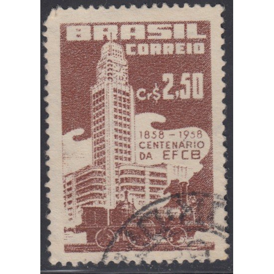 Brasil Brazil 643 1958 Inauguración del Ferrocarril Gatos-Campina Grande Usado Brasil Brazil 643 1958 Inauguración del Ferrocarril Gatos-Campina Grande Usado