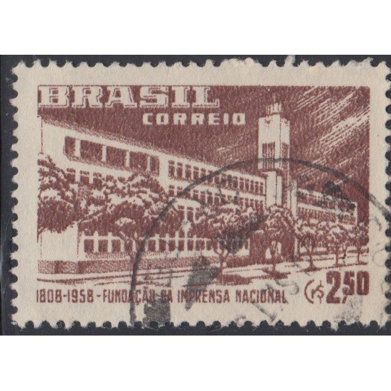 Brasil Brazil 649 1958 150 Años de la impresión nacional Usado