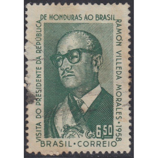 Brasil Brazil 653 1958 Presidente de Honduras Ramón Villeda Morales Usado Brasil Brazil 653 1958 Presidente de Honduras Ramón Villeda Morales Usado
