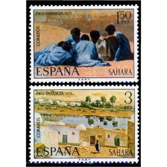 Sahara 320/21 1975  Pro infancia Pinturas Painting MNH
