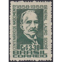 Brasil Brazil 666 1958 100 Años del nacimiento del General Lauro Sobré MNH Brasil Brazil 666 1958 100 Años del nacimiento del General Lauro Sobré MNH