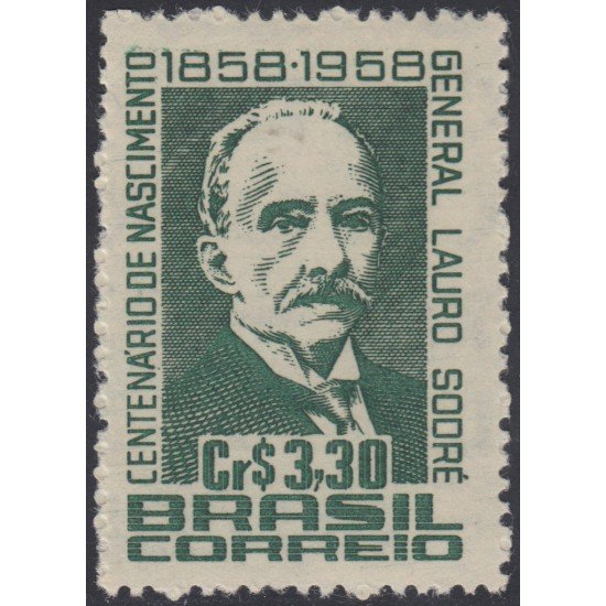 Brasil Brazil 666 1958 100 Años del nacimiento del General Lauro Sobré MH Brasil Brazil 666 1958 100 Años del nacimiento del General Lauro Sobré MH