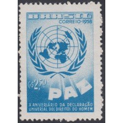 Brasil Brazil 668 1958 10 Años de la Declaración de los Derechos Humanos MH Brasil Brazil 668 1958 10 Años de la Declaración de los Derechos Humanos MH