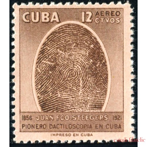 VAR2/S Cuba A- 156 1957 Juan Francisco Steegers pionero en dactiloscopia en Cuba MNH