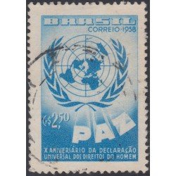 Brasil Brazil 668 1958 10 Años de la Declaración de los Derechos Humanos Usado Brasil Brazil 668 1958 10 Años de la Declaración de los Derechos Humanos Usado
