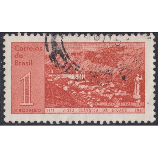 Brasil Brazil 706 1961 150 Años de la Villa de Oro Negro Usado Brasil Brazil 706 1961 150 Años de la Villa de Oro Negro Usado