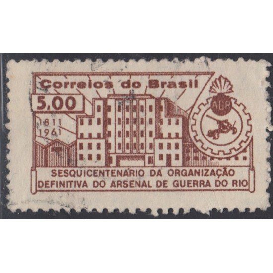 Brasil Brazil 707 1961 150 Años organización de arsenal de guerra de Río Usado Brasil Brazil 707 1961 150 Años organización de arsenal de guerra de Río Usado
