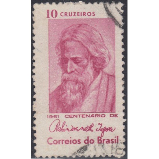 Brasil Brazil 709 1961 Poeta Indio Rabindranath Tagore Usado
