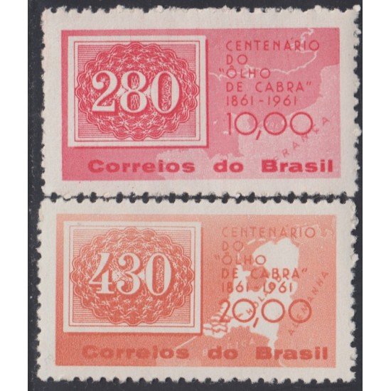 Brasil Brazil 710/11 1961 Centenario de Ojo de Cabra de 1861 MH Brasil Brazil 710/11 1961 Centenario de Ojo de Cabra de 1861 MH