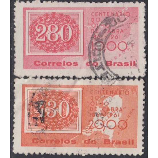 Brasil Brazil 710/11 1961 Centenario de Ojo de Cabra de 1861 Usado