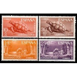 Fernando Poo 203/06 1961 Día del Sello Tortuga-Porteadores MNH Fernando Poo 203/06 1961 Día del Sello Tortuga-Porteadores MNH