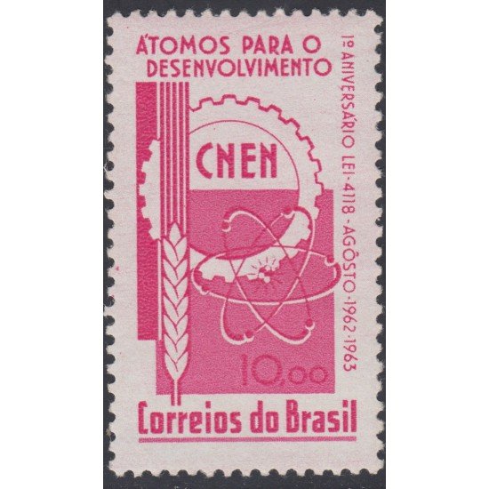 Brasil Brazil 738 1963 Aniversario sobre el uso pacífico del átomo MH Brasil Brazil 738 1963 Aniversario sobre el uso pacífico del átomo MH