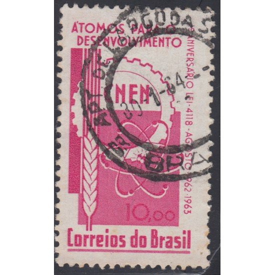 Brasil Brazil 738 1963 Aniversario sobre el uso pacífico del átomo Usado Brasil Brazil 738 1963 Aniversario sobre el uso pacífico del átomo Usado