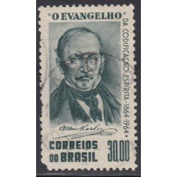 Brasil Brazil 755 1964 100 Años del espiritismo, Allan Kardec Usado Brasil Brazil 755 1964 100 Años del espiritismo, Allan Kardec Usado
