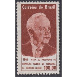 Brasil Brazil 756 1964 Visita del Presidente Alemán Heinrich Lubke MNH Brasil Brazil 756 1964 Visita del Presidente Alemán Heinrich Lubke MNH