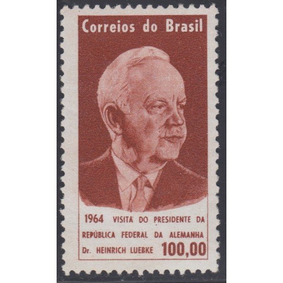 Brasil Brazil 756 1964 Visita del Presidente Alemán Heinrich Lubke MNH Brasil Brazil 756 1964 Visita del Presidente Alemán Heinrich Lubke MNH