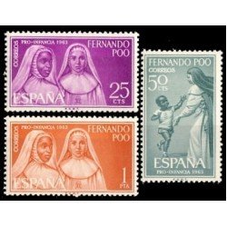 Fernando Poo 215/17 1963 Pro infancia Religiosas MNH Fernando Poo 215/17 1963 Pro infancia Religiosas MNH