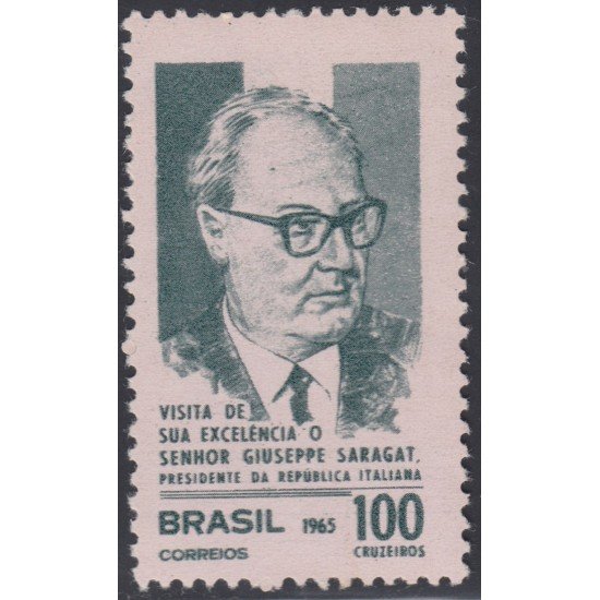 Brasil Brazil 783 1965 Presidente Italiano Giuseppe Saragat MNH Brasil Brazil 783 1965 Presidente Italiano Giuseppe Saragat MNH