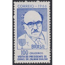 Brasil Brazil 800 1966 Presidente de Israel Sr. Zalman Shazar MNH Brasil Brazil 800 1966 Presidente de Israel Sr. Zalman Shazar MNH