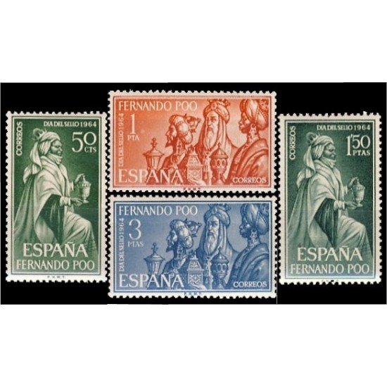 Fernando Poo 235/38 1964 Día del Sello Los Reyes Magos MNH Fernando Poo 235/38 1964 Día del Sello Los Reyes Magos MNH