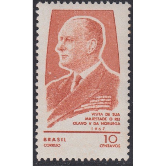 Brasil Brazil 831 1967 Visita del Rey Olav V de Noruega MNH