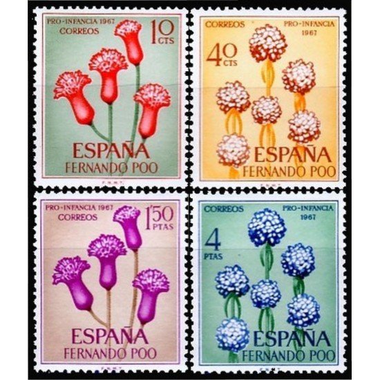 Fernando Poo 255/58 1967 Pro infancia Flora MNH