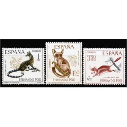 Fernando Poo 259/61 1967 Día del Sello Fauna MNH Fernando Poo 259/61 1967 Día del Sello Fauna MNH