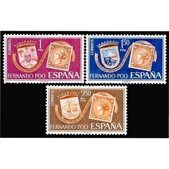 Fernando Poo 262/64 1968 Centº del primer Sello de Fernando Poo Escudos MNH